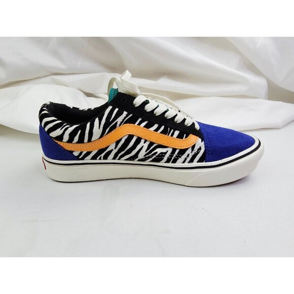 Vans Comfy Cush Womens Size 8.5 or Mens 7 Zebra Stripe Low Lace Fashion Sneakers - Picture 1 of 12